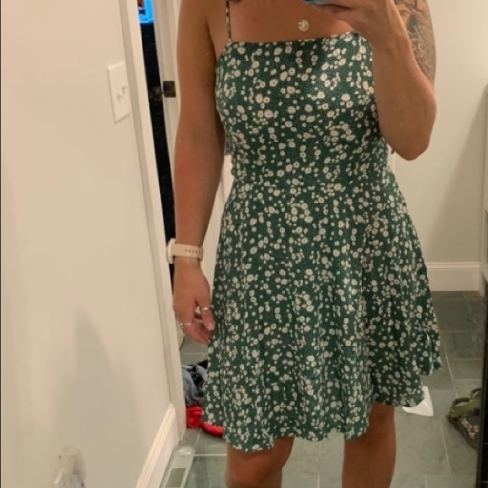 Cute Aero Floral Tie Strap Dress